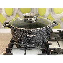 Каструля кругла з литого алюмінію 16*7,5cм/1,3л Vezzer VZ8010