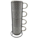 Набір чашок на металевій підставці 400мл/4шт Limited Edition Nordic 23N-1109
