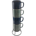 Набір чашок на металевій підставці 420мл/4шт Limited Edition Herb 23E-489