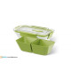 Контейнер BENTO BOX бело-зеленый, 0,5л EM 513958