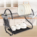 Сушка 2-х рівнева посуду 53х26,5х39см Maestro Basic MR-1025-53-BLACK