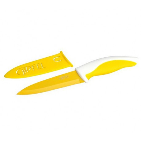 Нож  желтый с чехлом на лезвии, Gipfel 6740В
