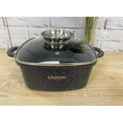 Каструля квадратна 6,5л Zauberg Мармур/чорна 1228-BL