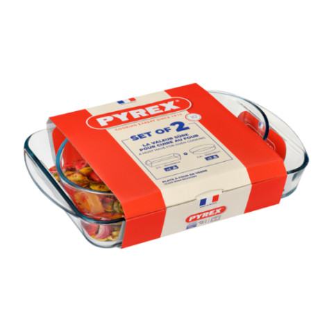 Набiр форм 2 предмети (прямокутна 35х23, овальна 30х21см) Pyrex (913S605/8043)