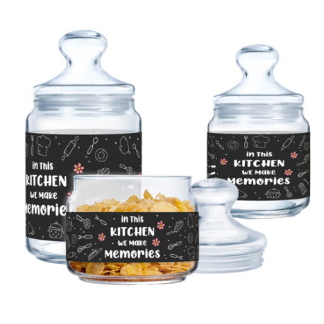 Набір банок для сипучих 3шт/(0.5л, 0.75л, 1 л) Luminarc Kitchen Memories (X1073)