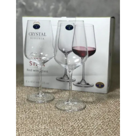Набір келихів для вина 450мл/6шт Bohemia Strix (b1SF73)