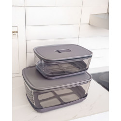 Харчовий контейнер скляний прямокутний 1400 мл Vittora VT-8814