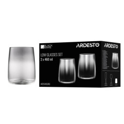 Набір склянок низьких 460мл/2шт Ardesto Black Mars Mira сірий AR2640GRG