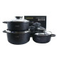 Набір з 3-х каструль 2,3/3,2/4,5 л Zauberg Мармур чорний 3020/22/24 BL