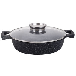 Сотейник 3,5/28см Zauberg Мармур чорний 8028 B