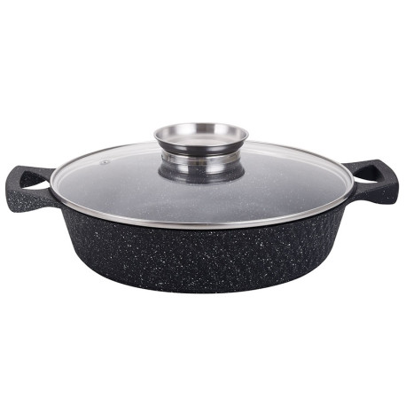 Сотейник 3,5/28см Zauberg Мармур чорний 8028 B