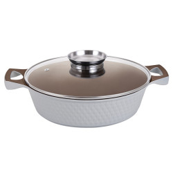 Сотейник 3,5/28см Zauberg Мармур білий 8028 I