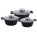 Набір каструль 3 предмета 2,0/3,6/5,6л Zauberg Мармур чорний 80CSB