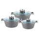 Набір каструль 3 предмета 2,0/3,6/5,6л Zauberg Мармур сірий 80CSG