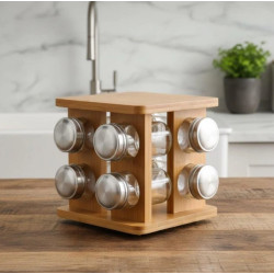 Набір ємностей для спецій на підставці 9 предметів Ardesto Midori AR1408B