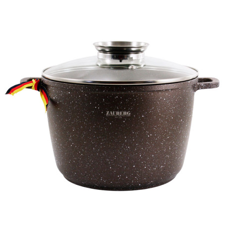 Каструля кругла глибока 10л Zauberg Мармур шоколад 0628-CH