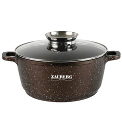 Каструля кругла 6,5л Zauberg Мармур шоколад 0328-CH