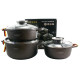 Набір з 3-х каструль 2,3/3,2/4,5 л Zauberg Мармур шоколад 3020/22/24 CH