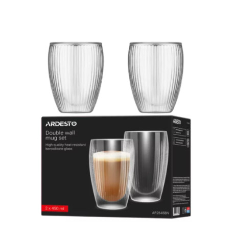 Набір склянок з подвійними стінками 450мл/2шт Ardesto AR2645BN