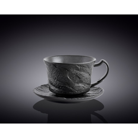 Чашка кавова&блюдце 75мл Wilmax Slatestone Black WL-661149 / AB