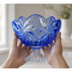 Фруктовниця на нозі 28,5см Bohemia Flora Blue 6KG79 72S96 285 M