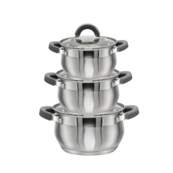 Набір каструль 3шт (2л/3л/4л) Zauberg 234G GREY