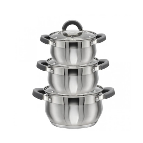 Набір каструль 3шт (2л/3л/4л) Zauberg 234G GREY