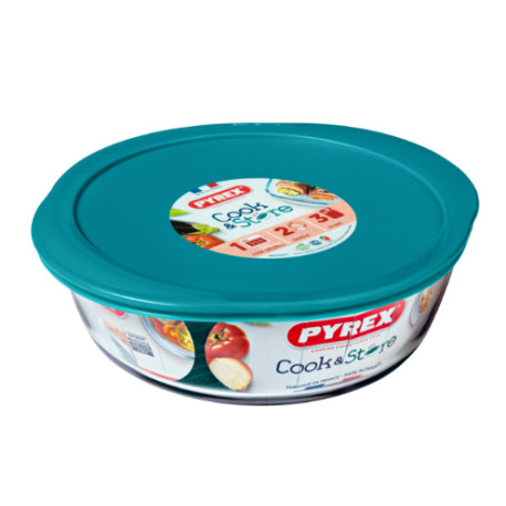 Форма для випікання кругла з кришкою 20х18х7см/1л Pyrex Cook&Store (207P000/7645)