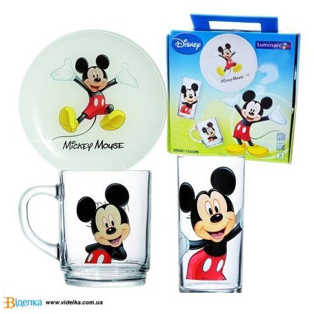 Набор посуды 3пр Luminarc Disney Mickey Colors H5320