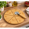 Дошка для піци бамбукова 33*1.5см з ножем Kamille 10022