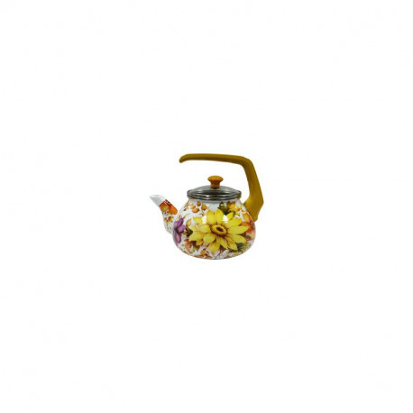 Чайник эмалированный с бакелитовой ручкой 2,2 л Желтый георгин Interos 15063