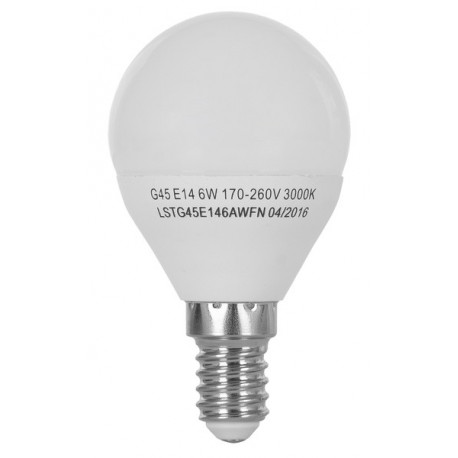 Светодиодная лампа (LED) ERGO Standard G45 E14 6W 220V 3000K (LSTG45E146AWFN)
