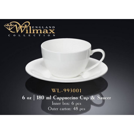Чашка для капучино и блюдце 180мл Wilmax WL-993001