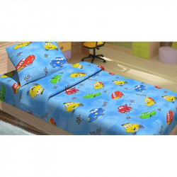 Детское постельное белье для младенцев Lotus ранфорс - Cars 95 голубой