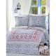Постельное белье евро Karaca Home ранфорс - Savior 2017-2 blue
