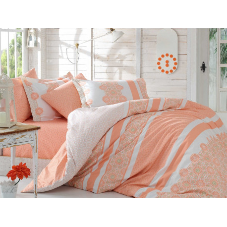 Комплект постельного белья евро Hobby Poplin - Lisa персиковый