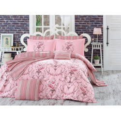Комплект постельного белья евро Hobby Poplin - Ornella розовый