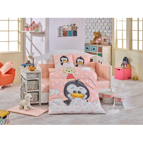 Постельное белье детское Hobby Penguin персиковое