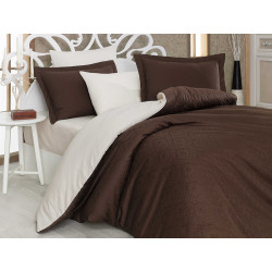 Комплект постельного белья евро Hobby Exclusive Sateen Diamond - Damask коричневый