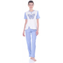 Комплект одежды Miss First Butterfly голубой XXL(футболка+штаны)