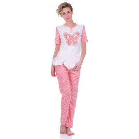 Комплект одежды Miss First Butterfly розовый XXL(футболка+штаны)