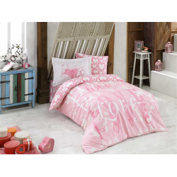 Комплект постельного белья полуторный Hobby Poplin - Love розовый