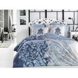 Комплект постельного белья полуторный Hobby Poplin - Mirella синий