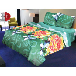 Постельное белье полуторное RestLine 3D 185 Sunny rouses