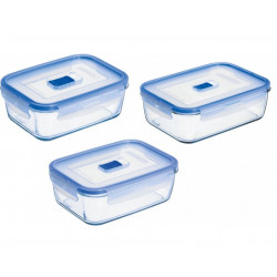 Набор емкостей для еды 3пр прямоугольные Luminar Pure Box Active neon L7942