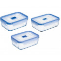 Набор емкостей для еды 3пр прямоугольные Luminar Pure Box Active neon L7942