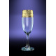 Бокал для шампанского 190мл/6 (Бистро) декор "Версаче" GE08-419 Гусь хрустальный