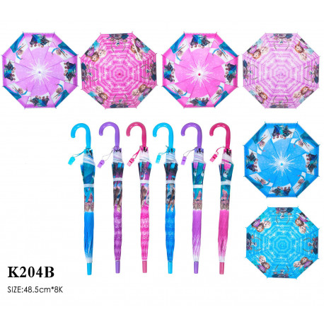 Зонт-трость с рисунком 6 видов полуавтомат K204B