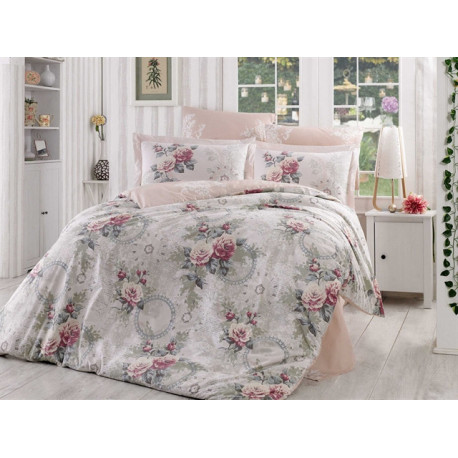 Комплект постельного белья евро Hobby Poplin - Clementina светло-розовый