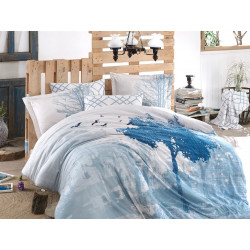 Комплект постельного белья евро Hobby Exclusive Sateen - Alandra голубой